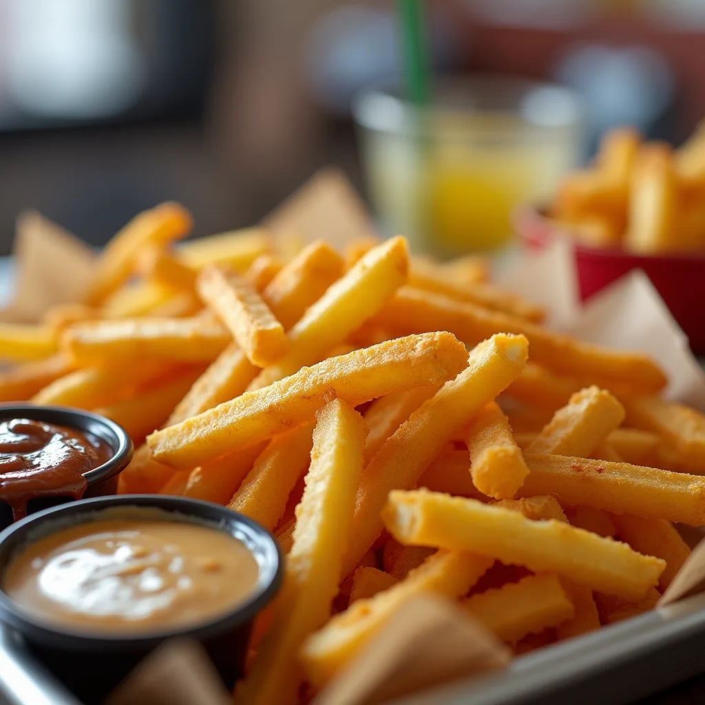 Chick-fil-A waffle fries with sauces