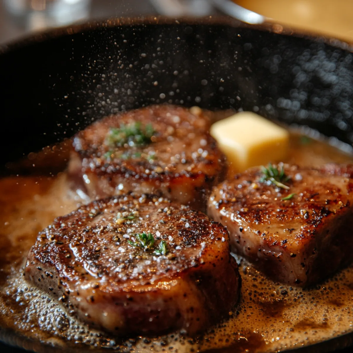 Searing the Steaks