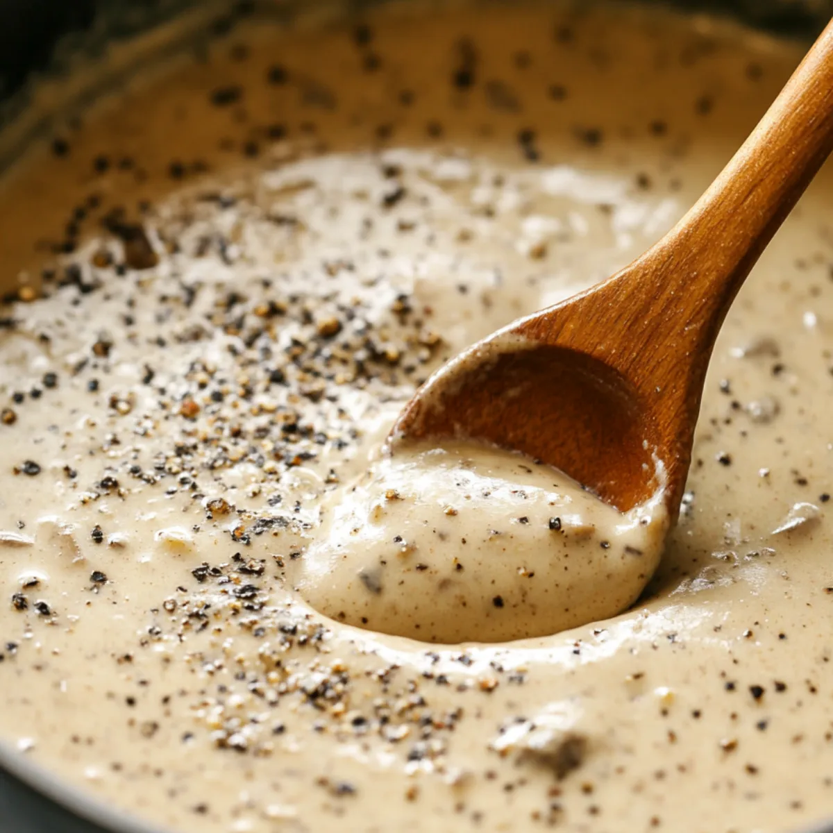 Making the Peppercorn Sauce