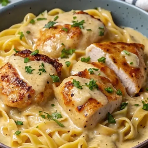 One-pan chicken with creamy buttered noodles