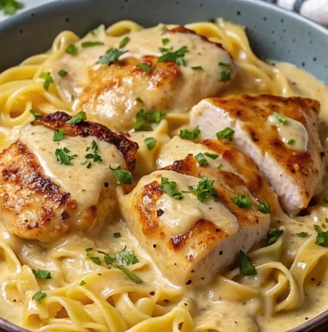 One-pan chicken with creamy buttered noodles